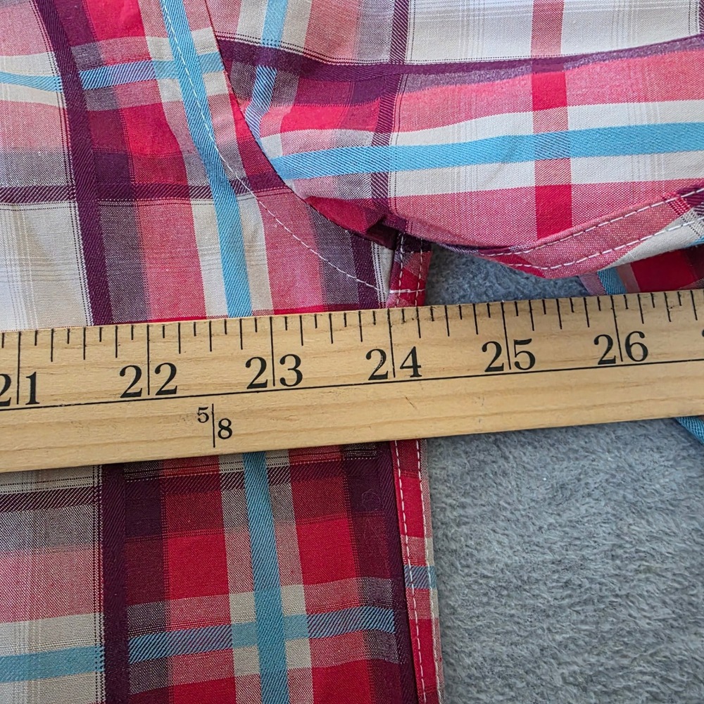 Wrangler George Strait Cowboy Cut Western Large Plaid Long Sleeve Shirt Men - Picture 7 of 9